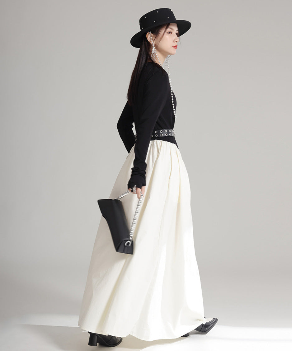 Mono Contrast Panel Dress