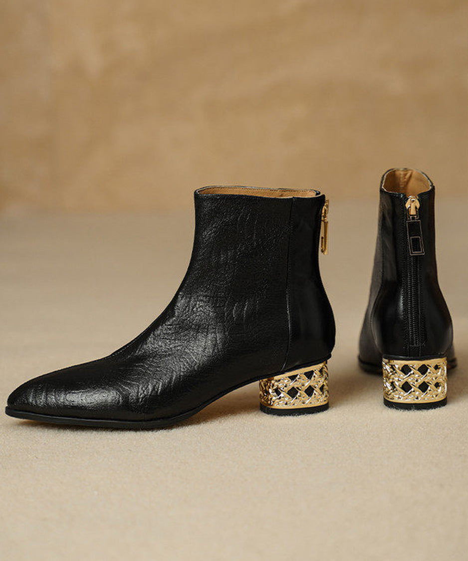 Filigree Heel Ankle Boots