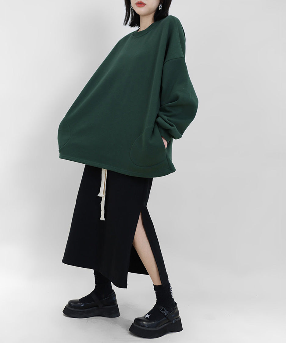 Ribbon Slit Sweat Skirt