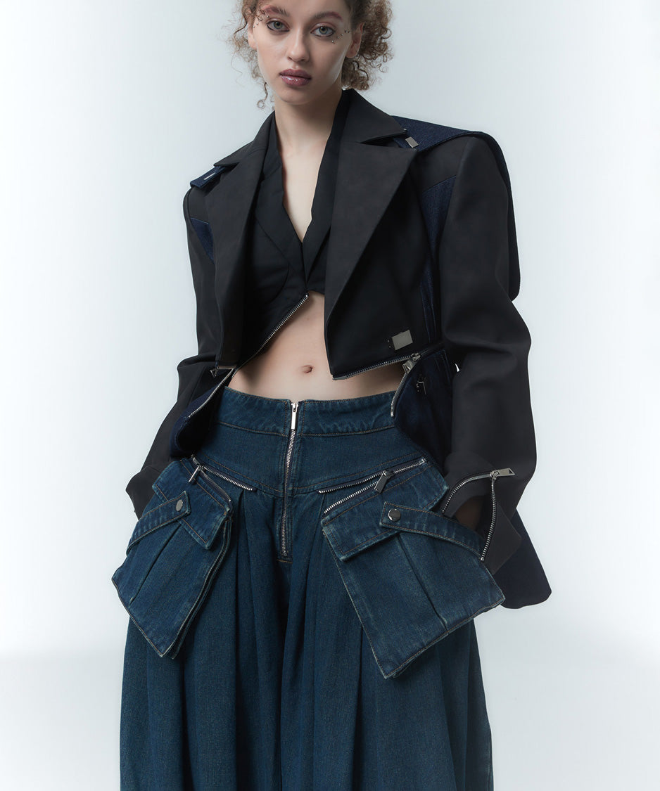 Pocket Layer Curve Pants