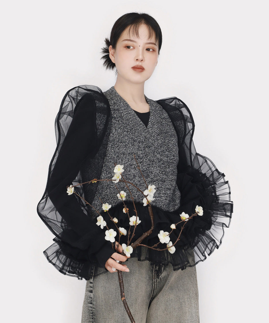 Virelle Veil Ruffle Top