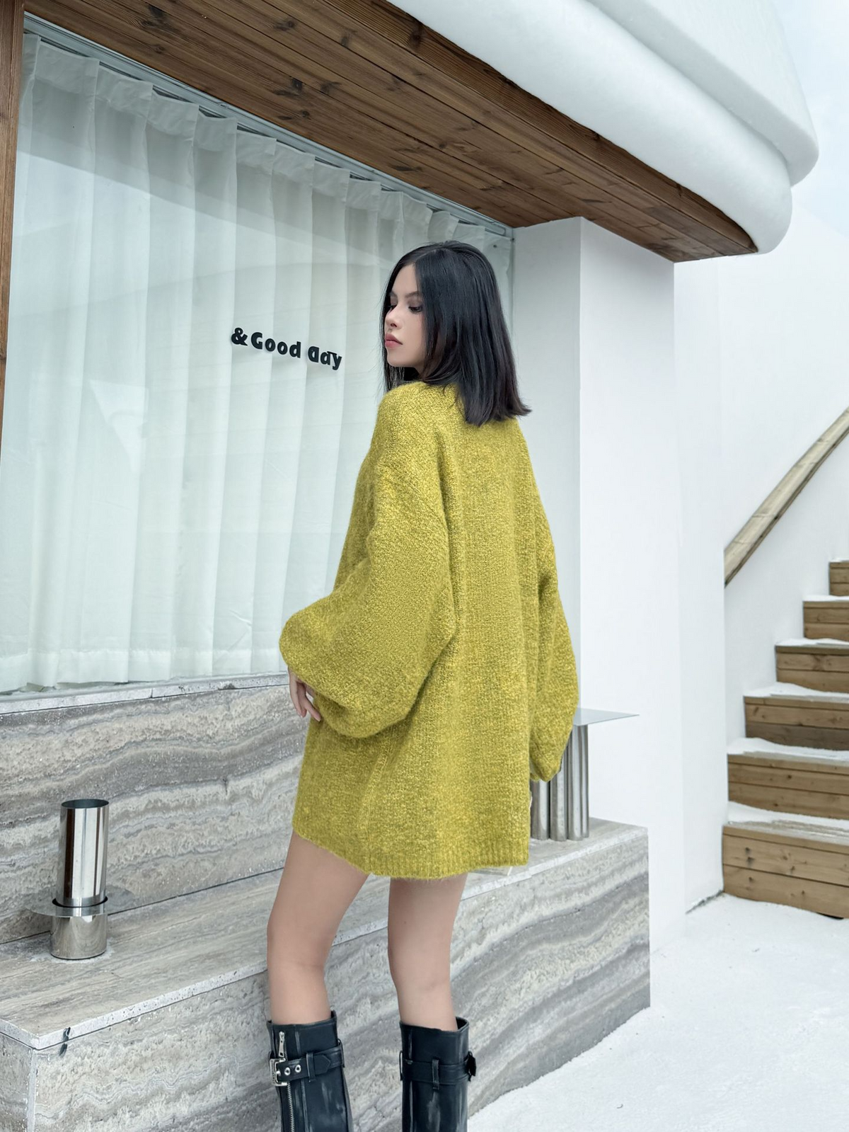 Balloon Sleeve Knit Top