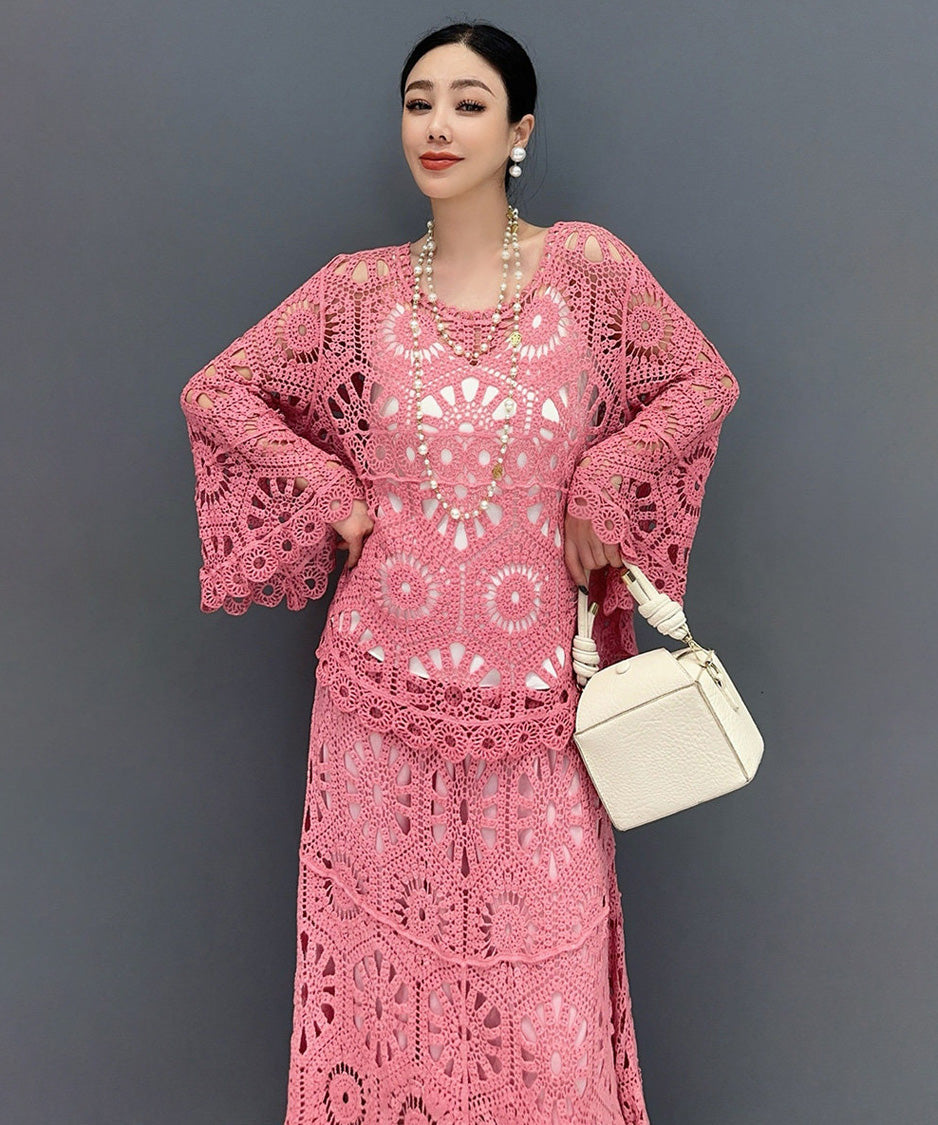 Lace Flow Top＆Skirt Co-ord