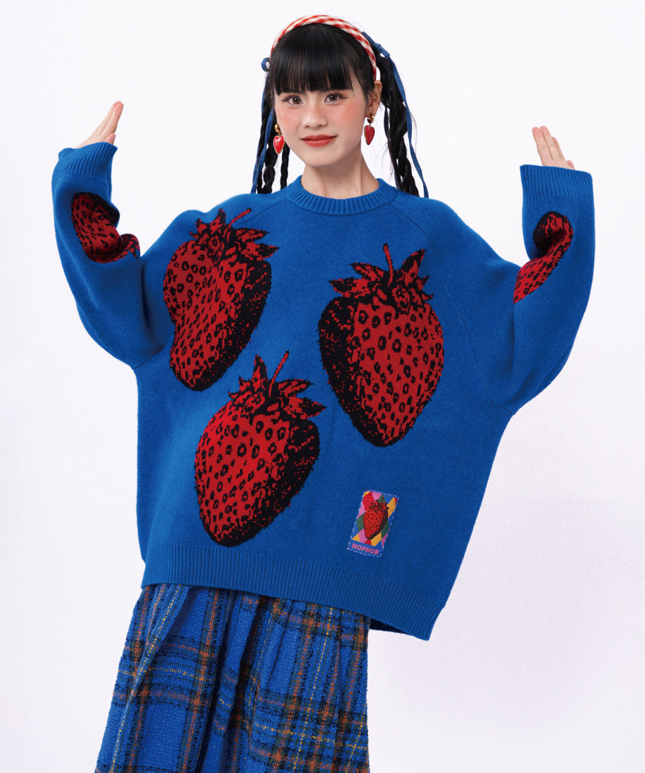 Strawberry Graphic Knit Sweater