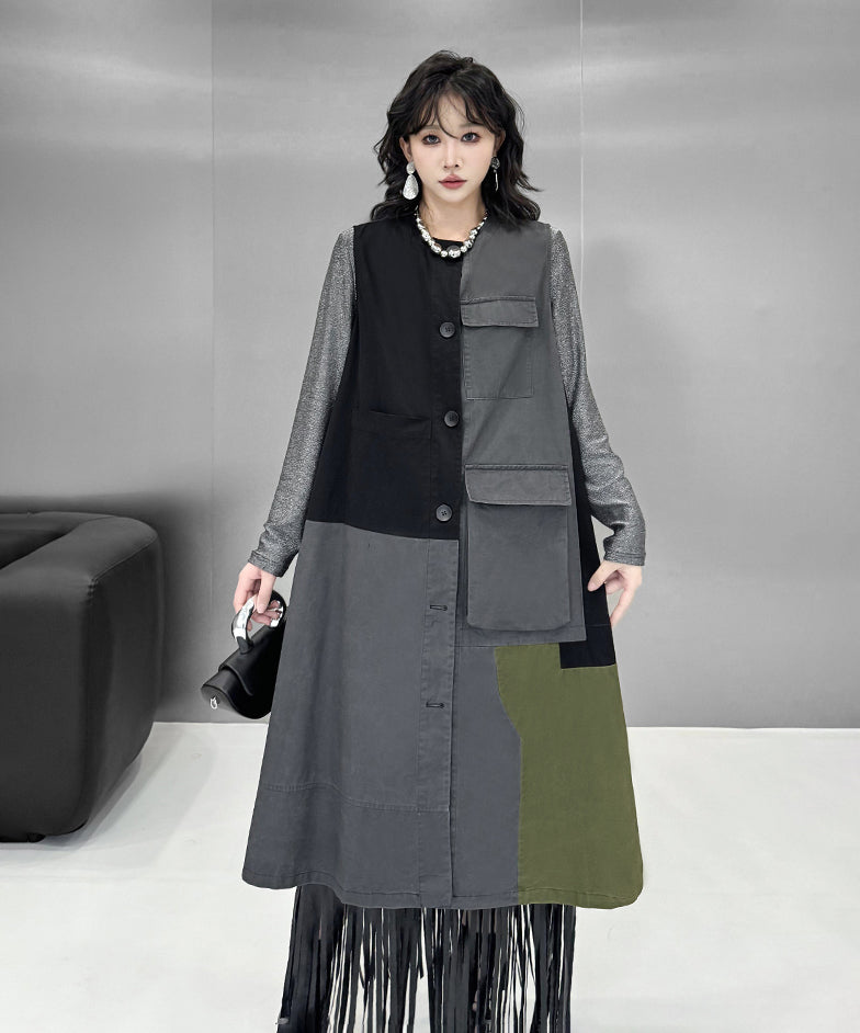 Color Block Cargo Panel Dress