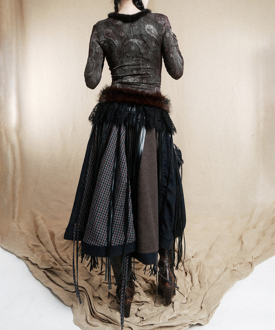 Faux Fur Fringe Wrap Belt