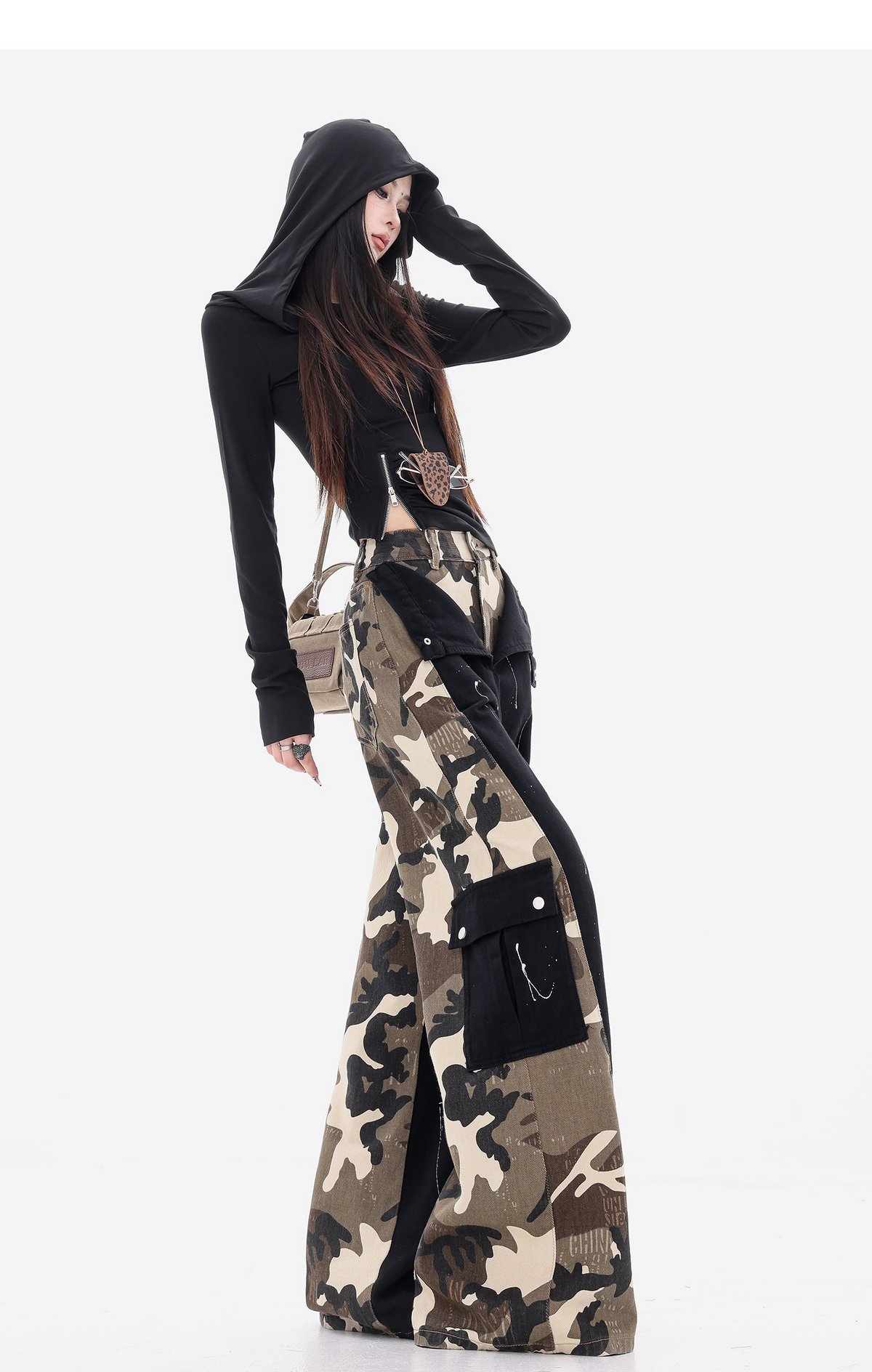 Camouflage Docking Wide Cargo Pants