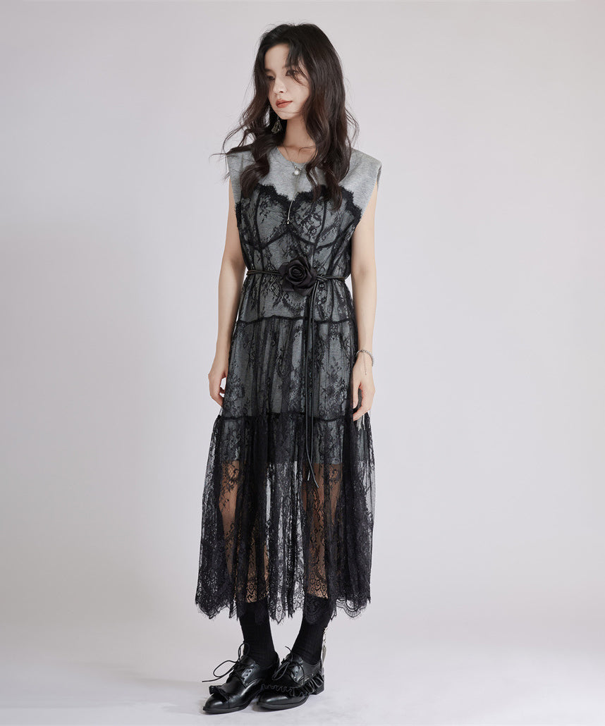 Sheer Black Lace Dress
