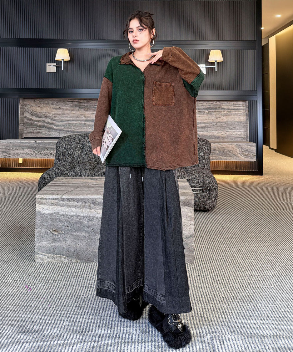 Split Panel Collar Shirt