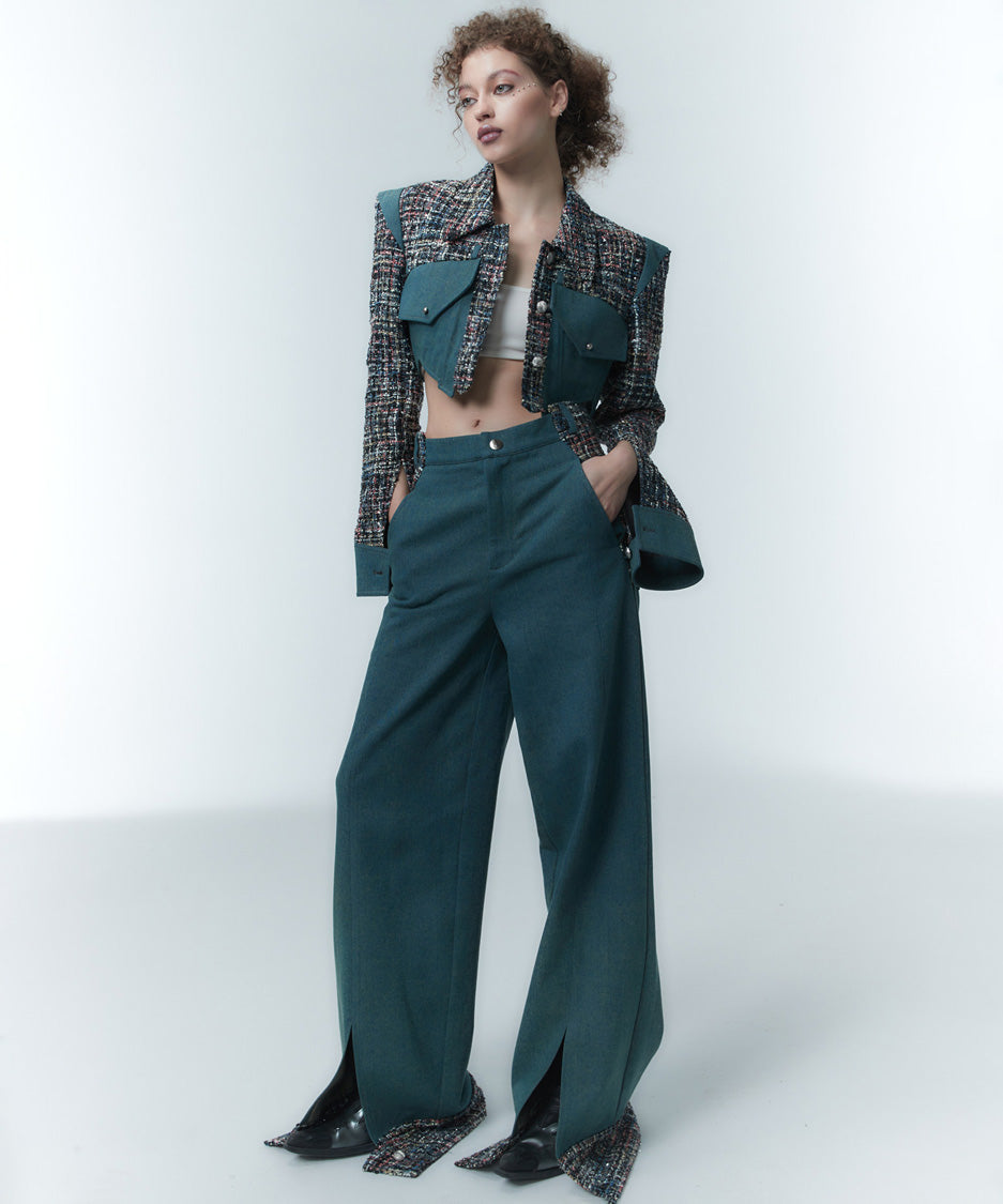 Tweed Accent Flow Pants
