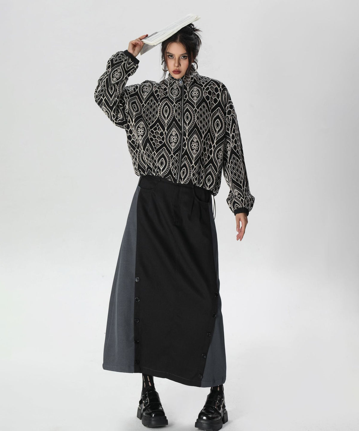 Ornate Pattern Zip Jacket