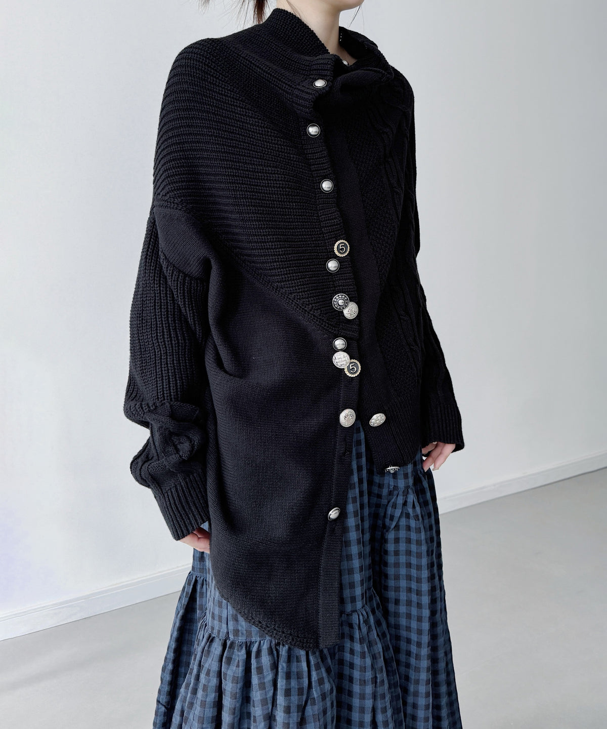 Twist Button Knit Cardigan