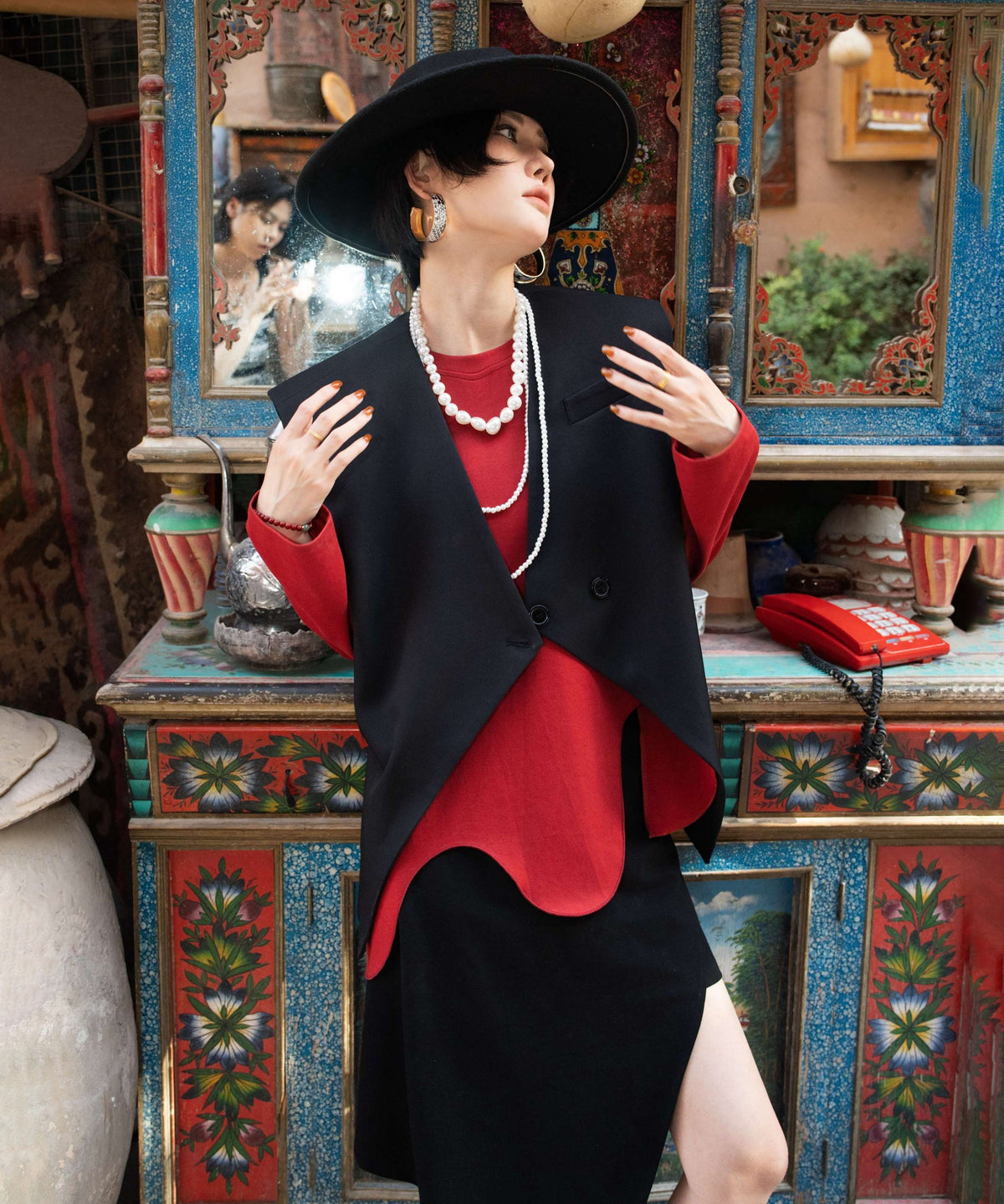 Wave Hem Long Sleeve Top