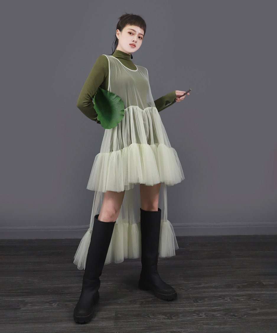 Sheer Cascade Dress