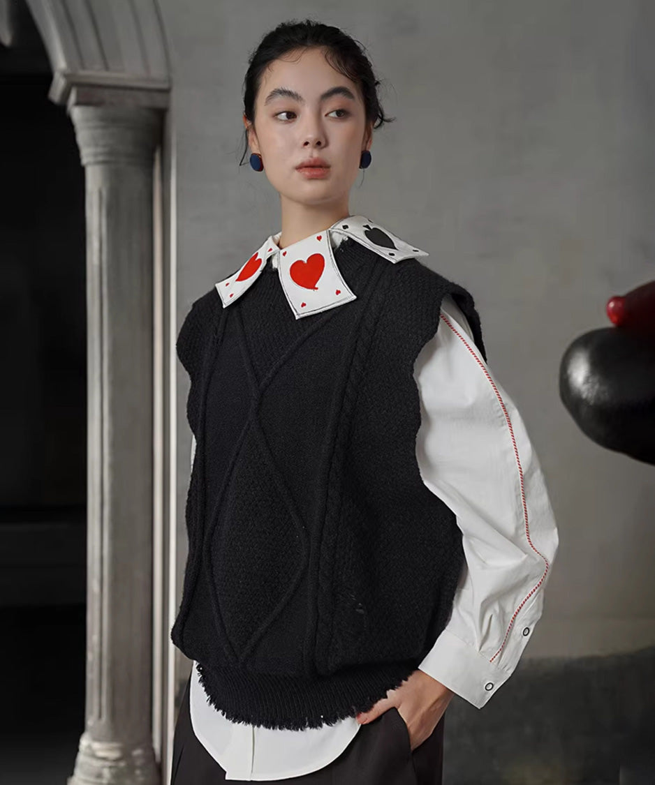 Textured Wrap Cut Vest