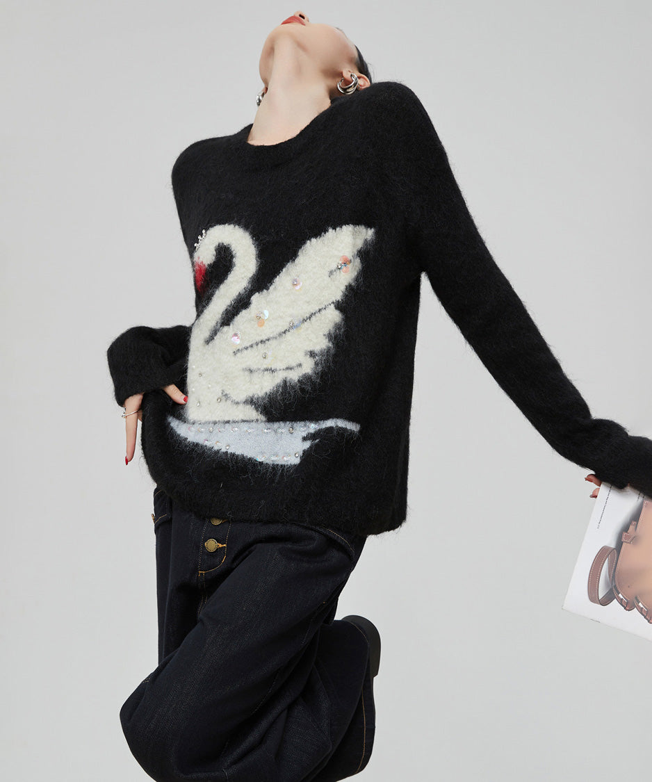 Crystal Swan Knit Top
