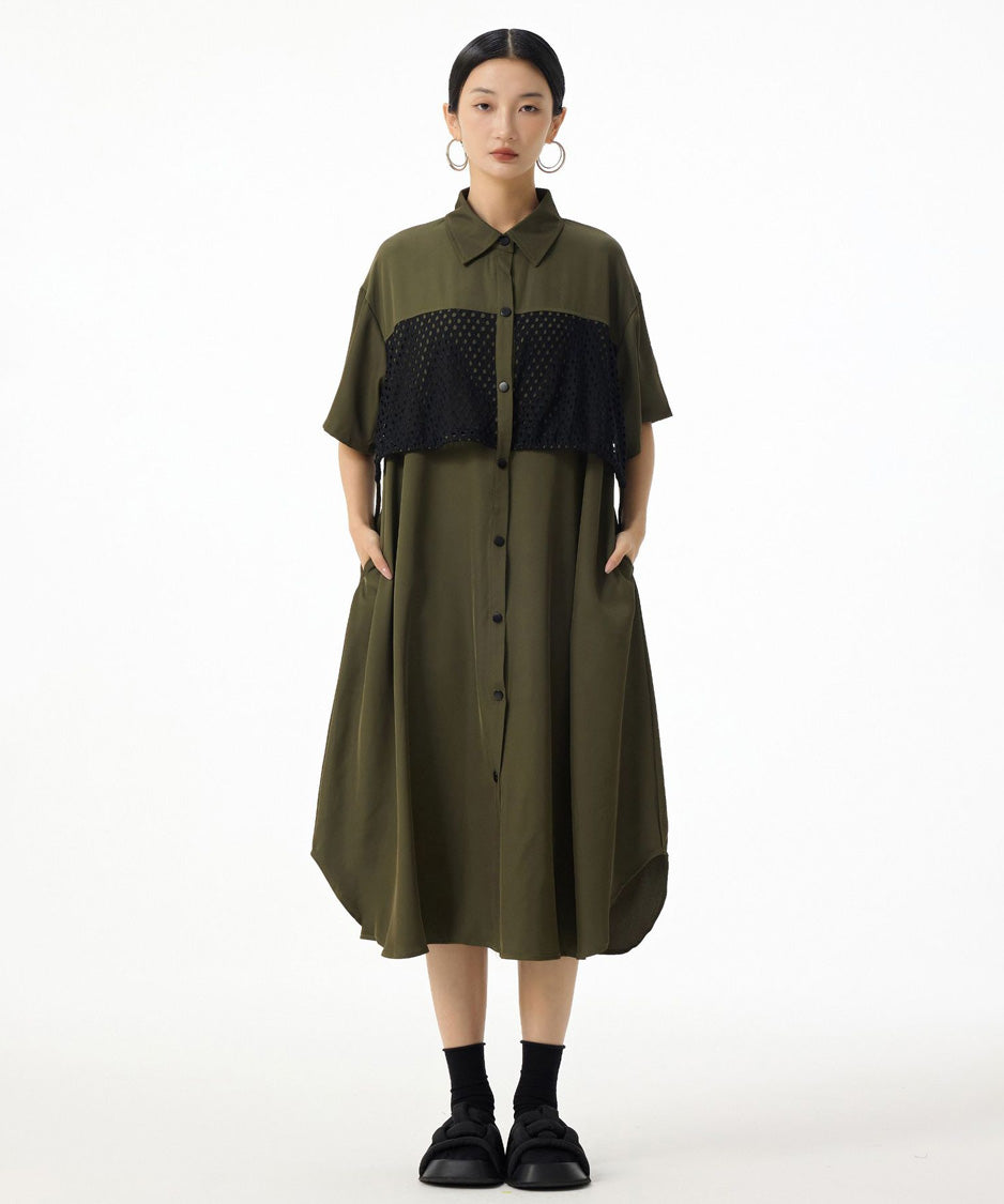 Mesh Layer Flow Dress