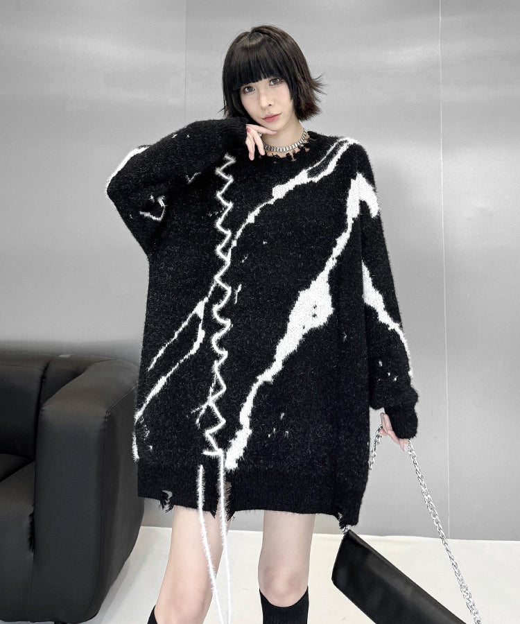 Zigzag Brush Knit Top