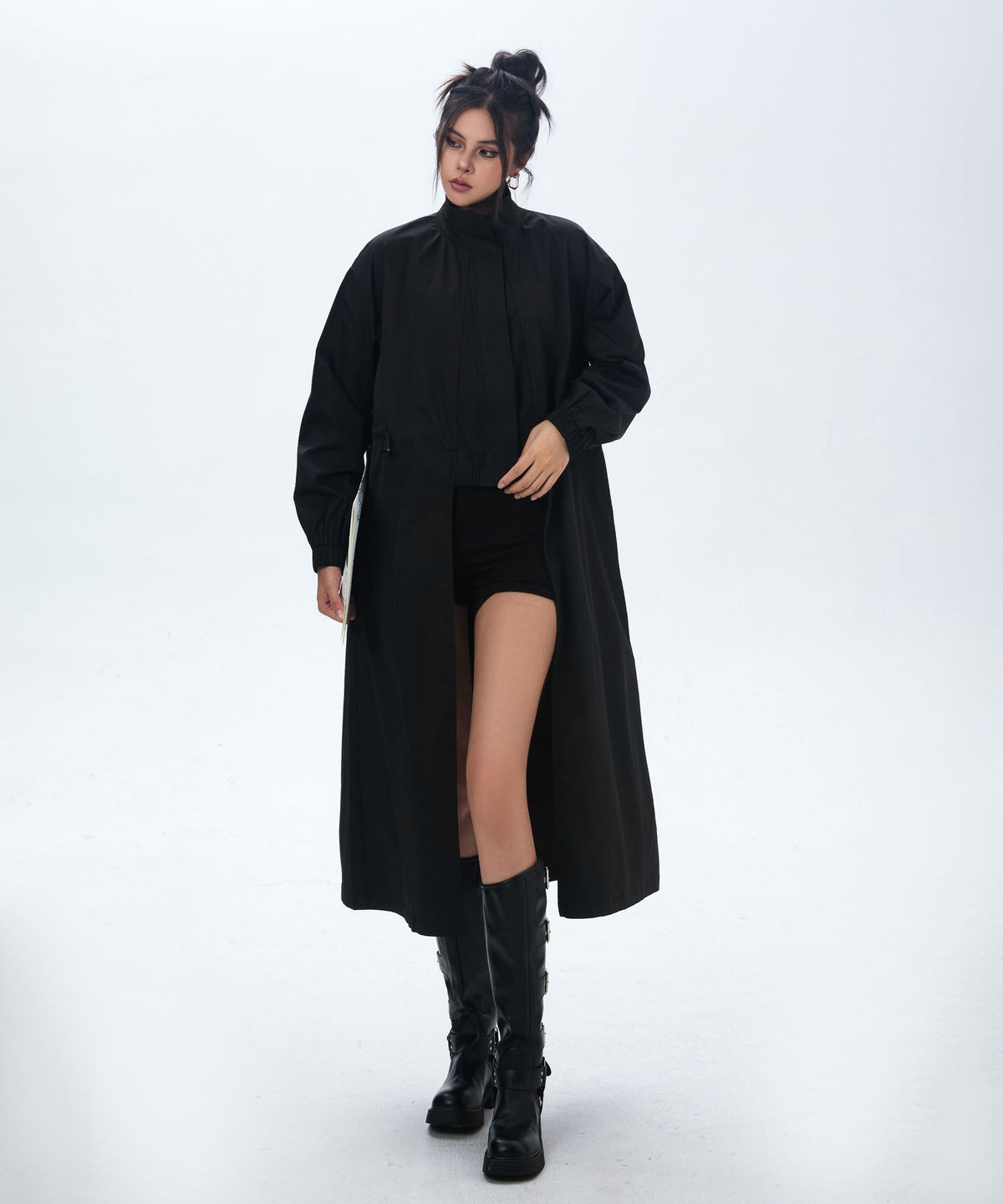 High Neck Wide Long Jacket