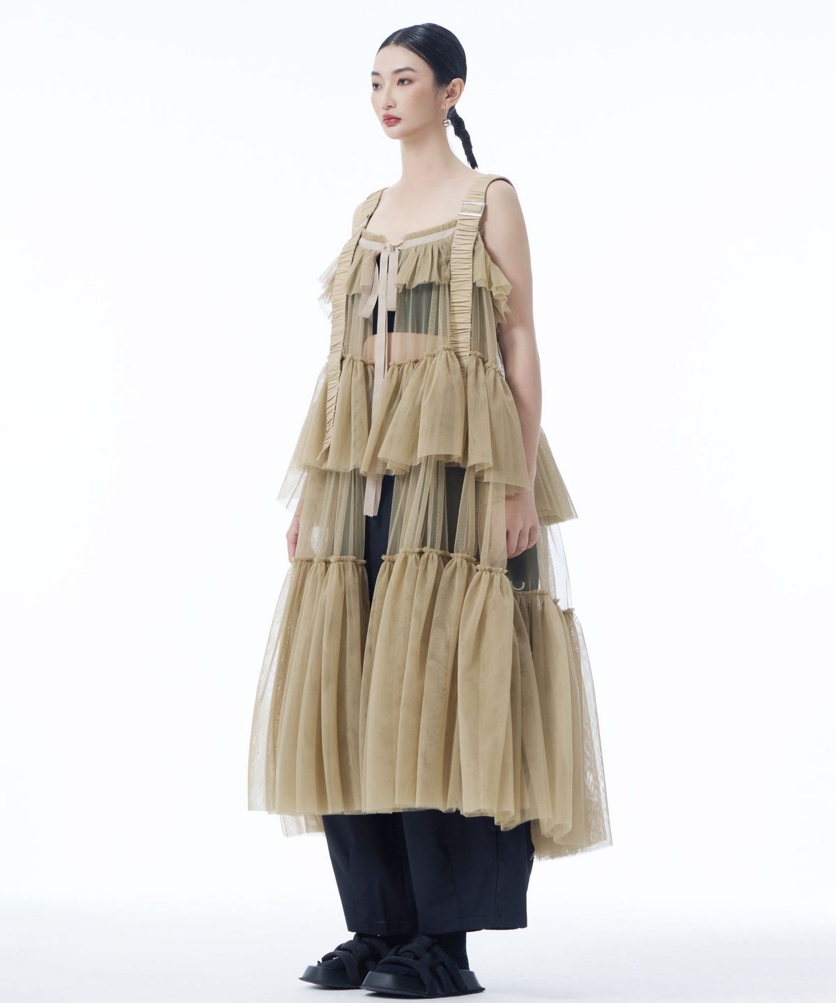 Tulle Tiered Camisole Layer Top