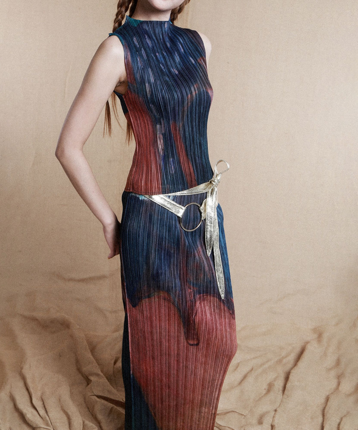 Pleated Art  Skirt
