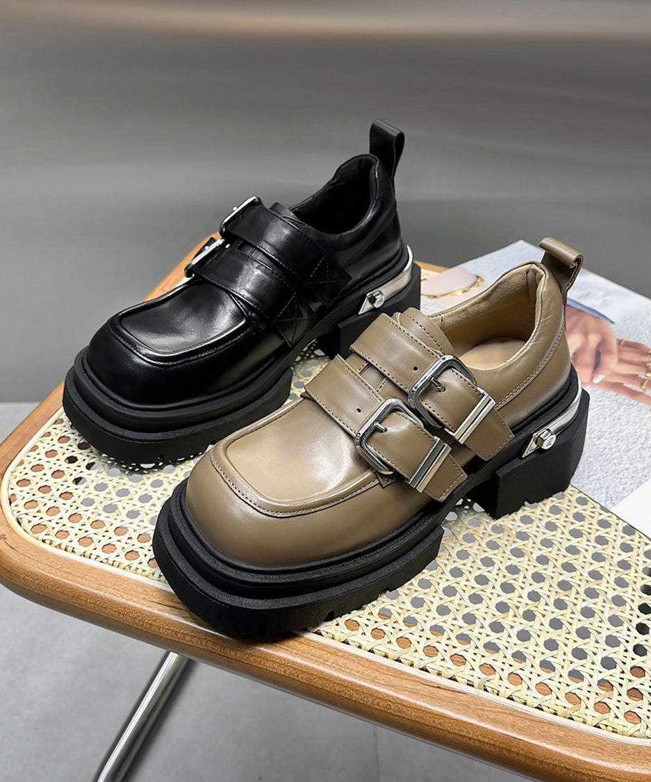 Dual Buckle Platform Loafer
