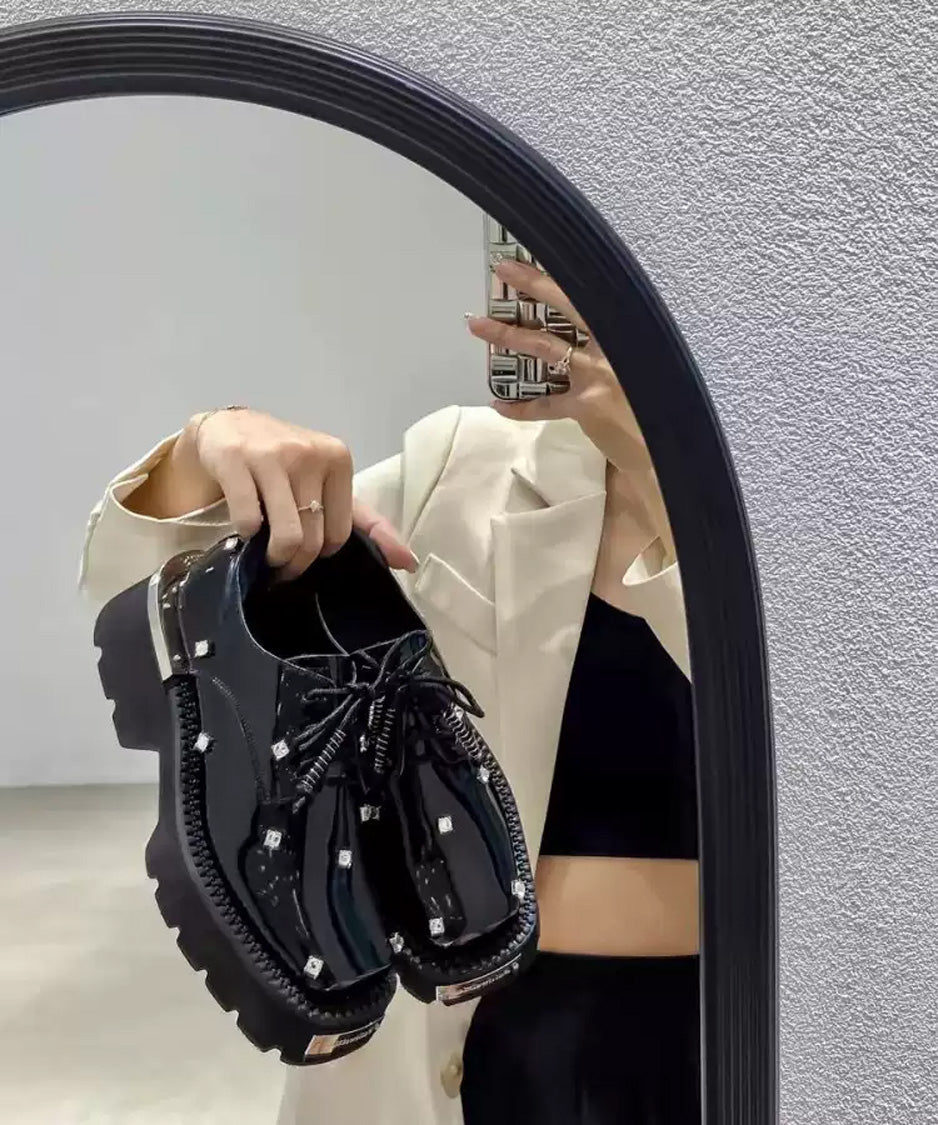 Jewel Platform Lace Up Shoes