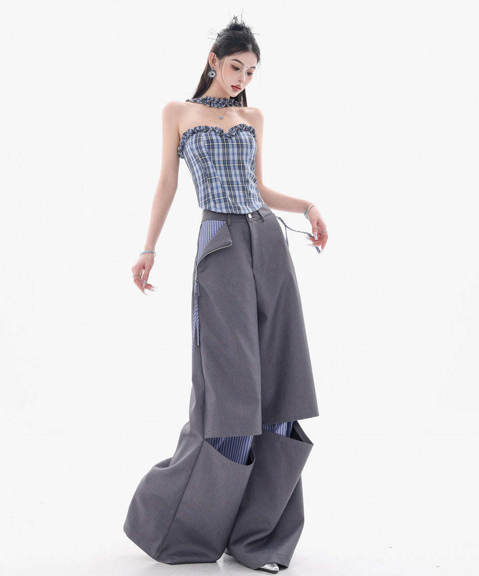 Zip Panel Layer Wide Pants