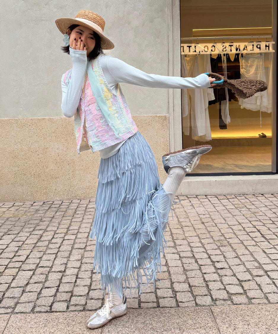 Pastel Grid Knit Vest