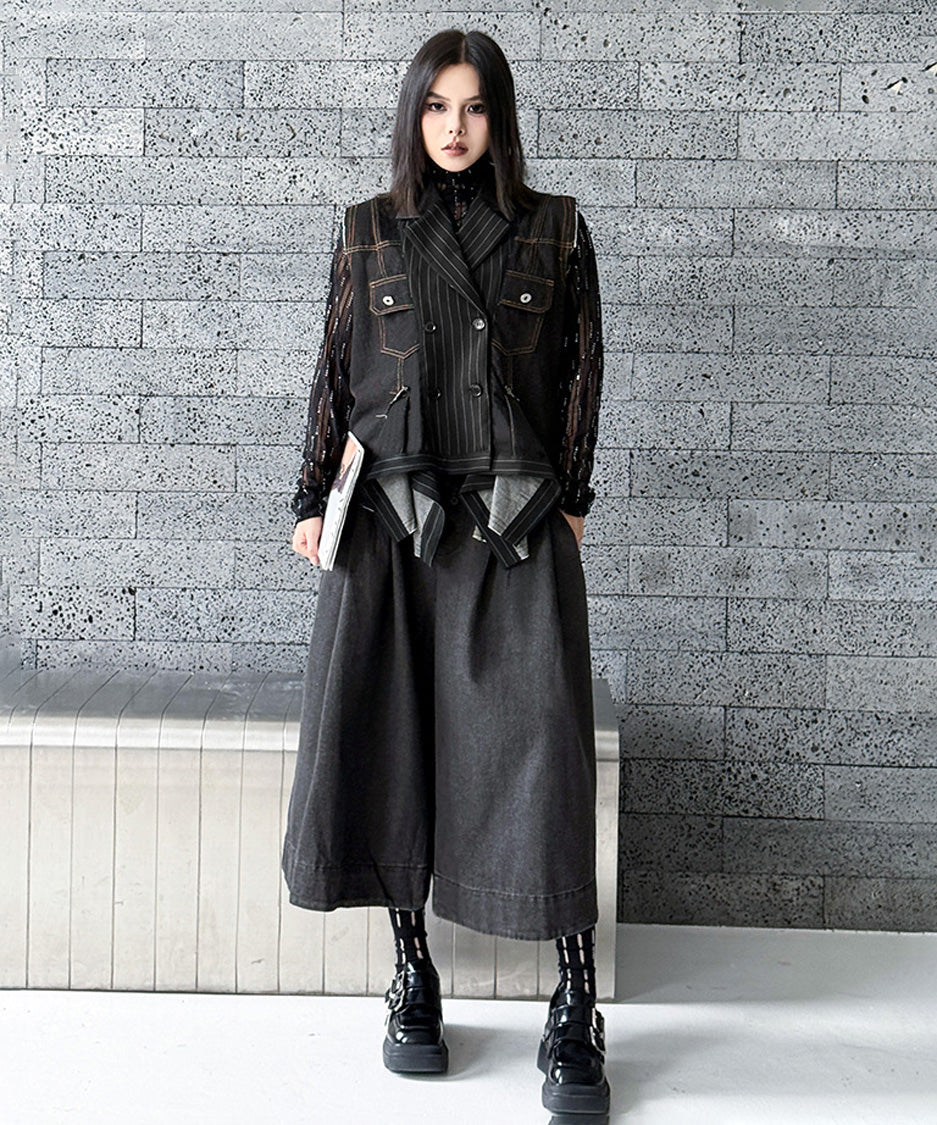 Layered Pinstripe Docking Vest