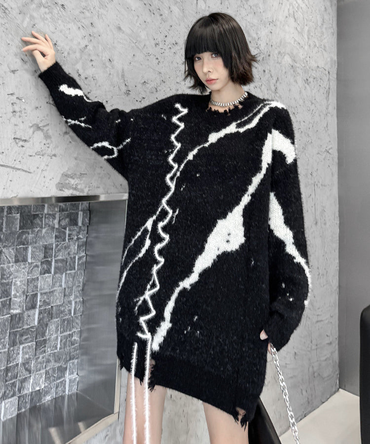 Zigzag Brush Knit Top