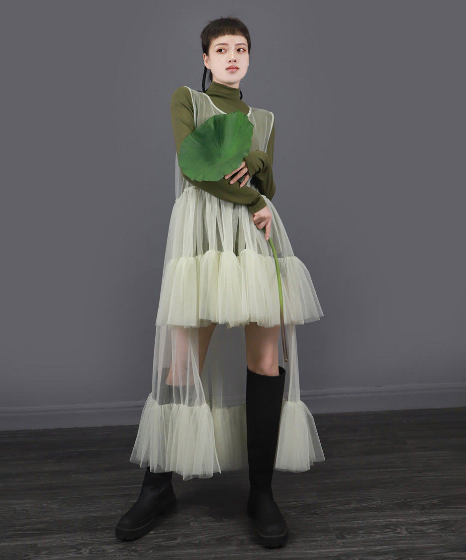 Sheer Cascade Dress