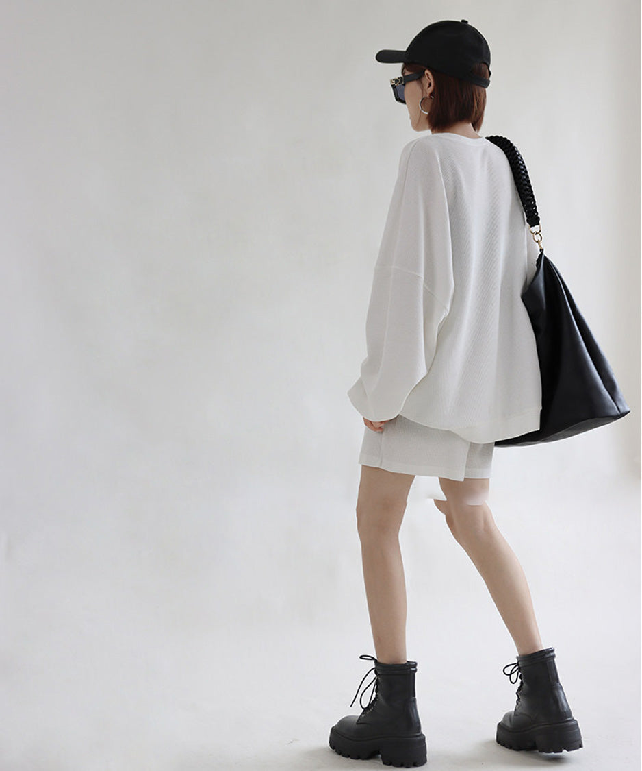 Waffle Relaxed Shorts Set