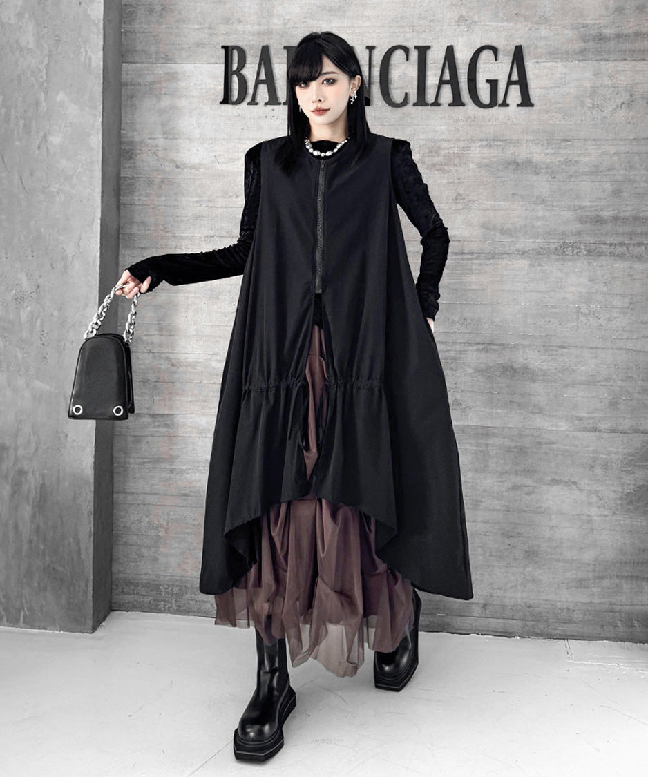 Zip Front Volume Layered Vest