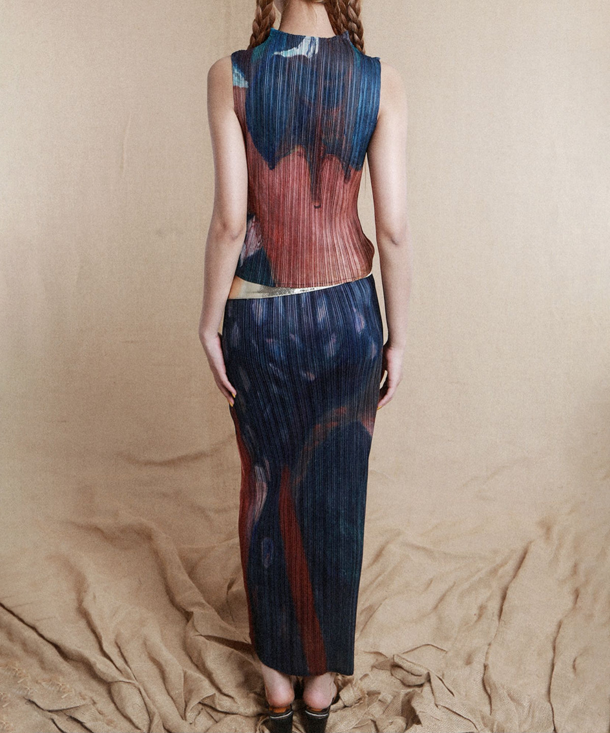 Pleated Art  Skirt