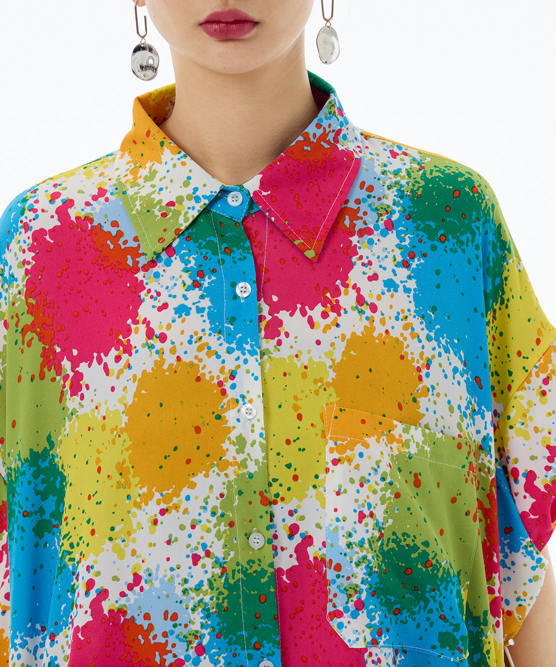 Splash Bloom Shirt Dress