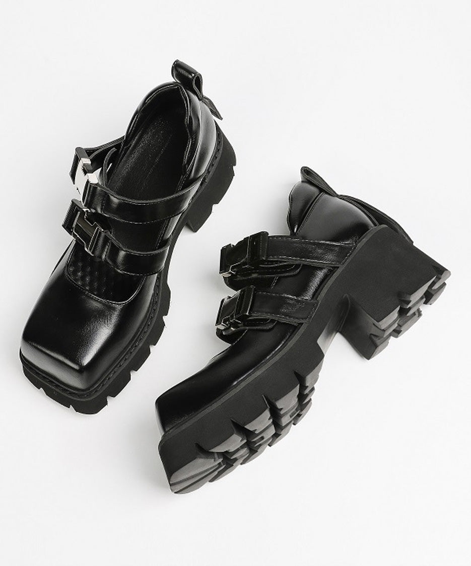 Double Buckle Platform Mary Janes