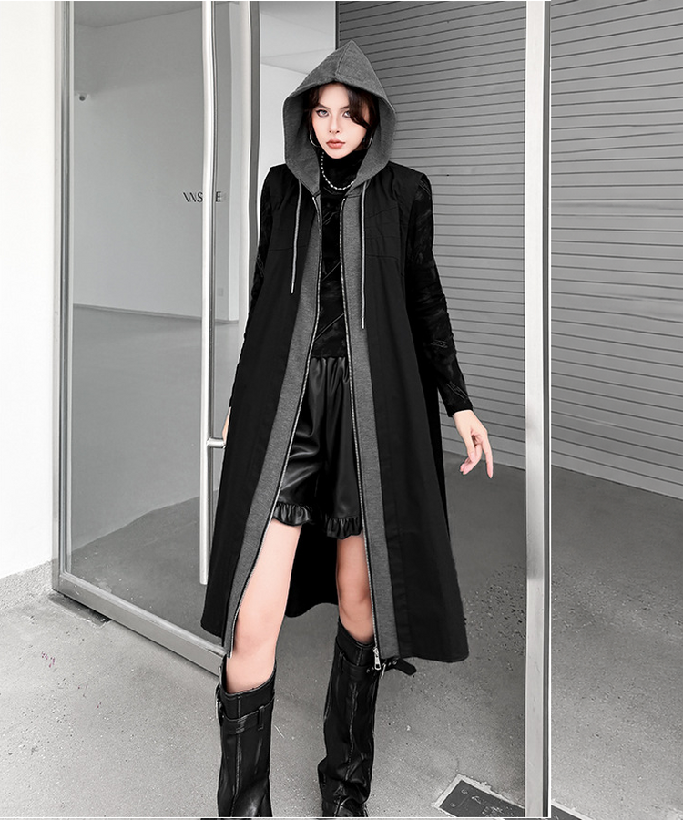 Hood Frame Long Vest
