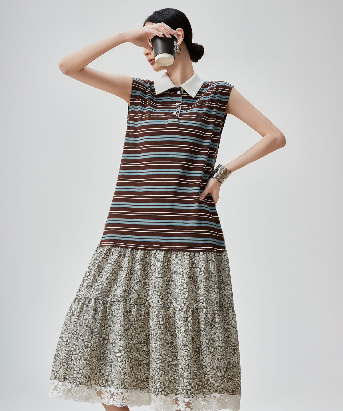 Stripe & Lace Harmony Dress