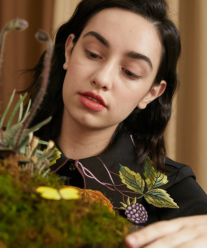 Berry Vine Embroidered Blouse