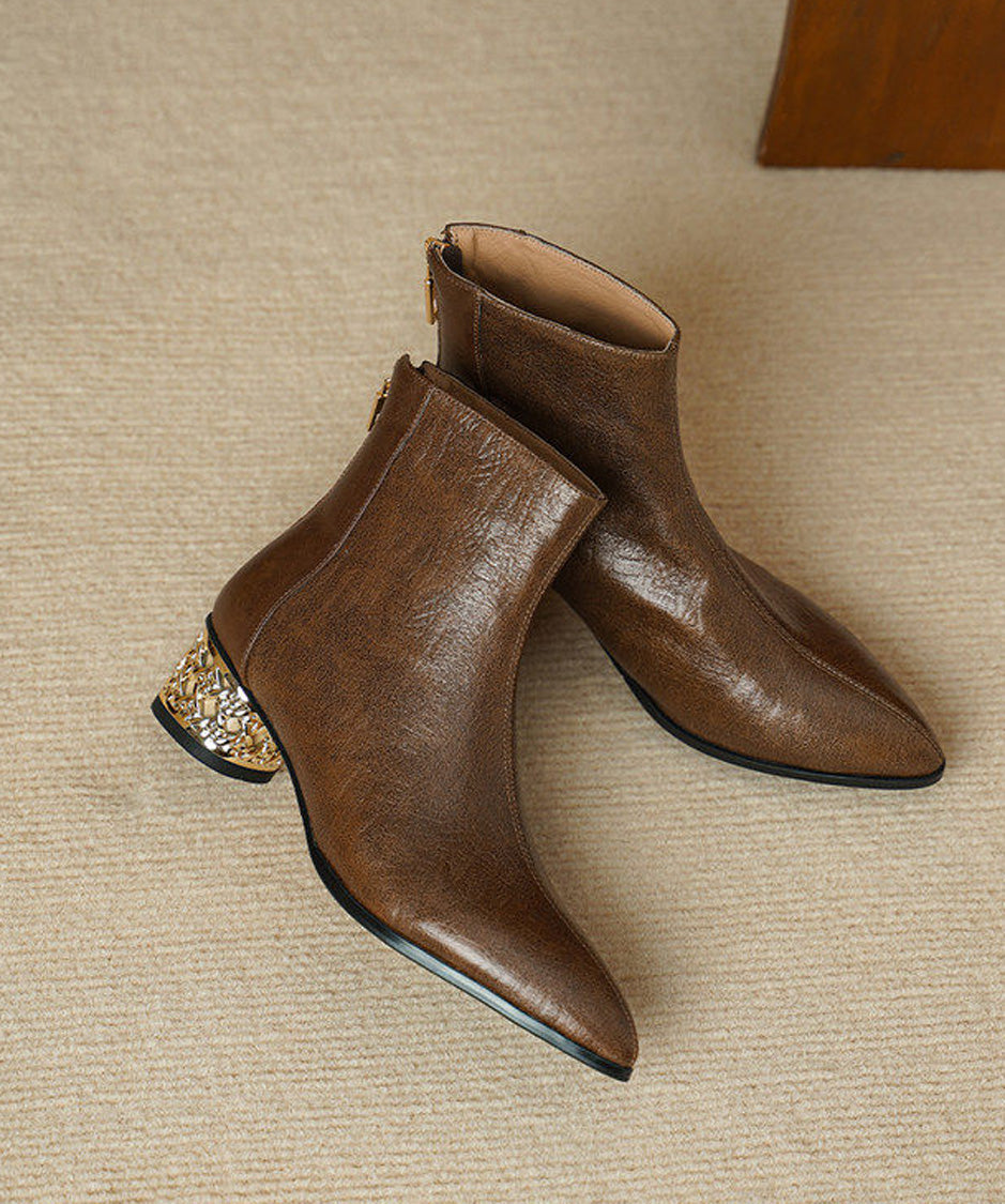 Filigree Heel Ankle Boots