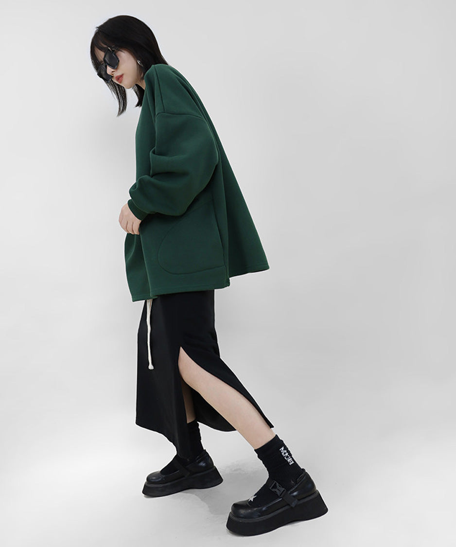Ribbon Slit Sweat Skirt