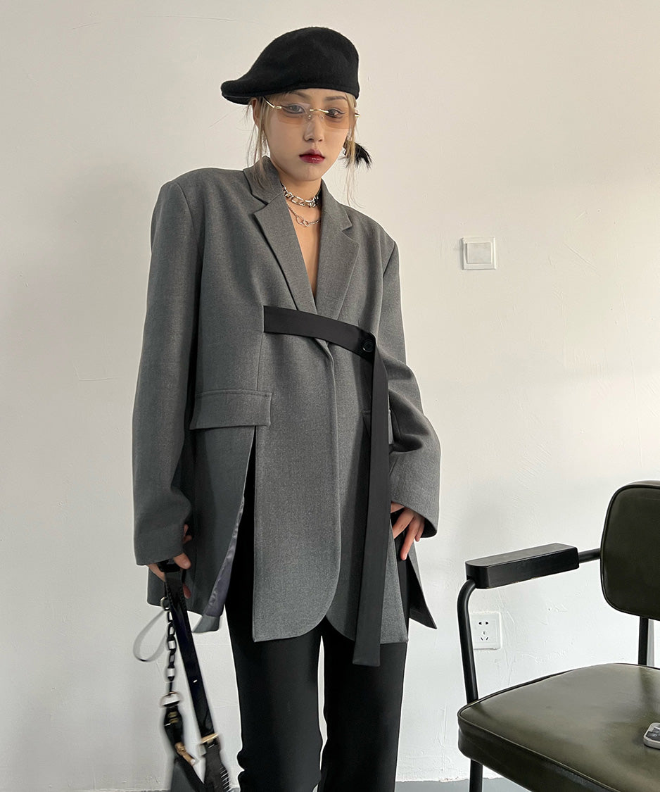 Structured Strap Tailored Jacket