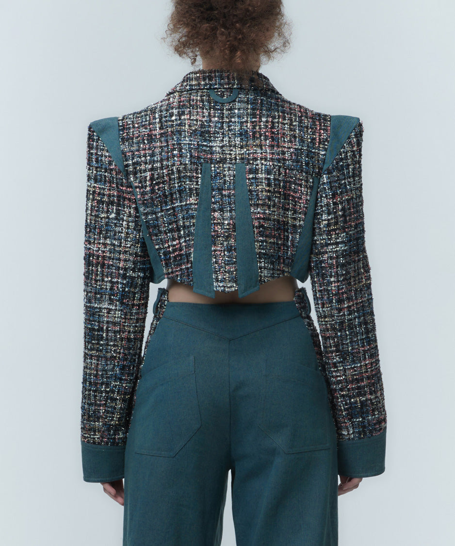 Tweed Crop Frame Jacket