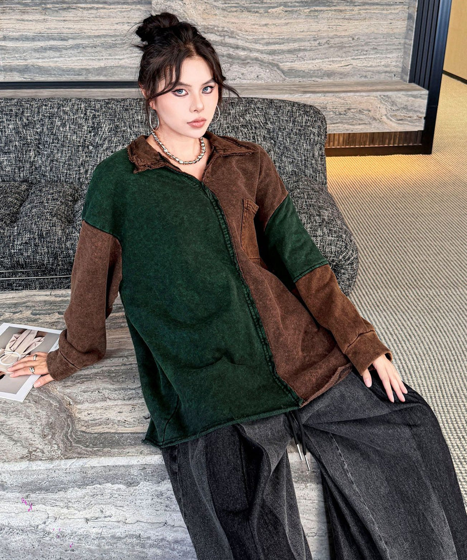 Split Panel Collar Shirt