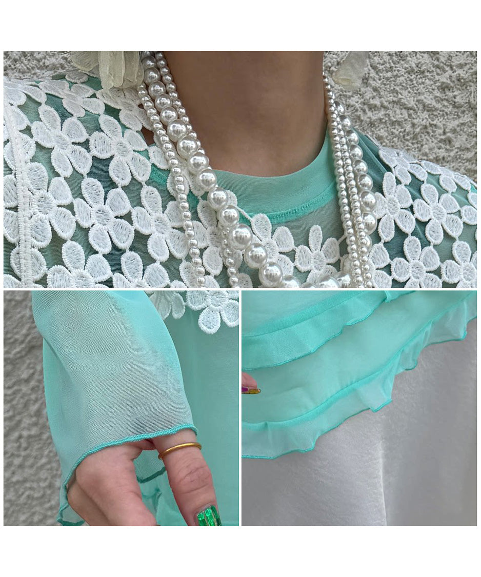 Floral Mesh Overlay Vest