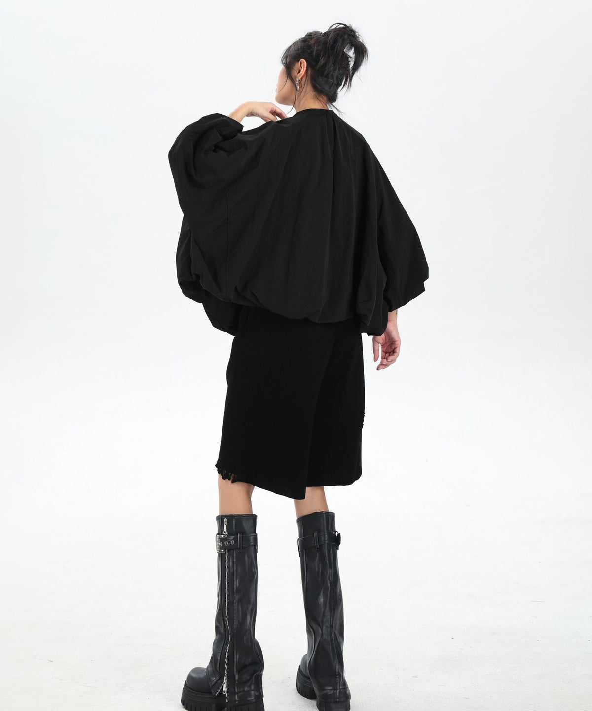 Balloon Sleeve Zip Jacket