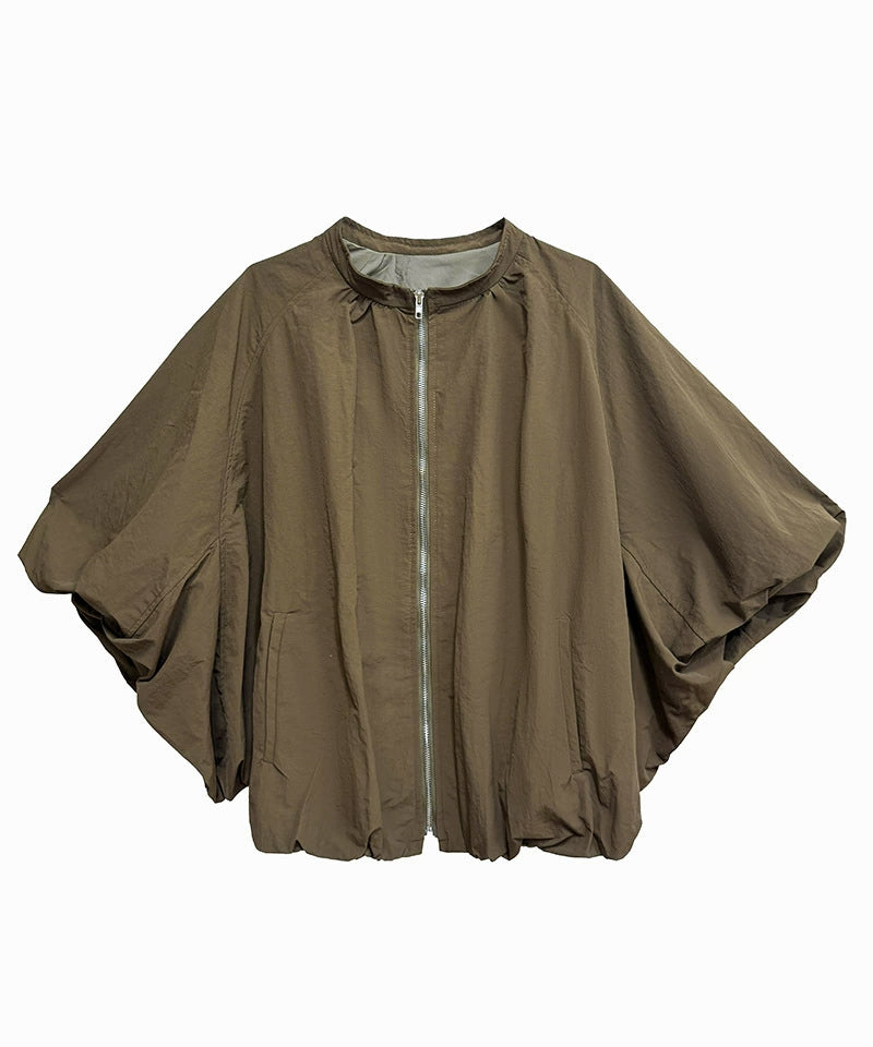 Balloon Sleeve Zip Jacket