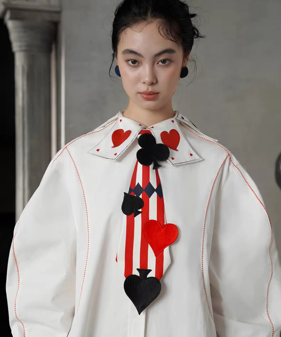 Playing Card Collar Stitch Blouse