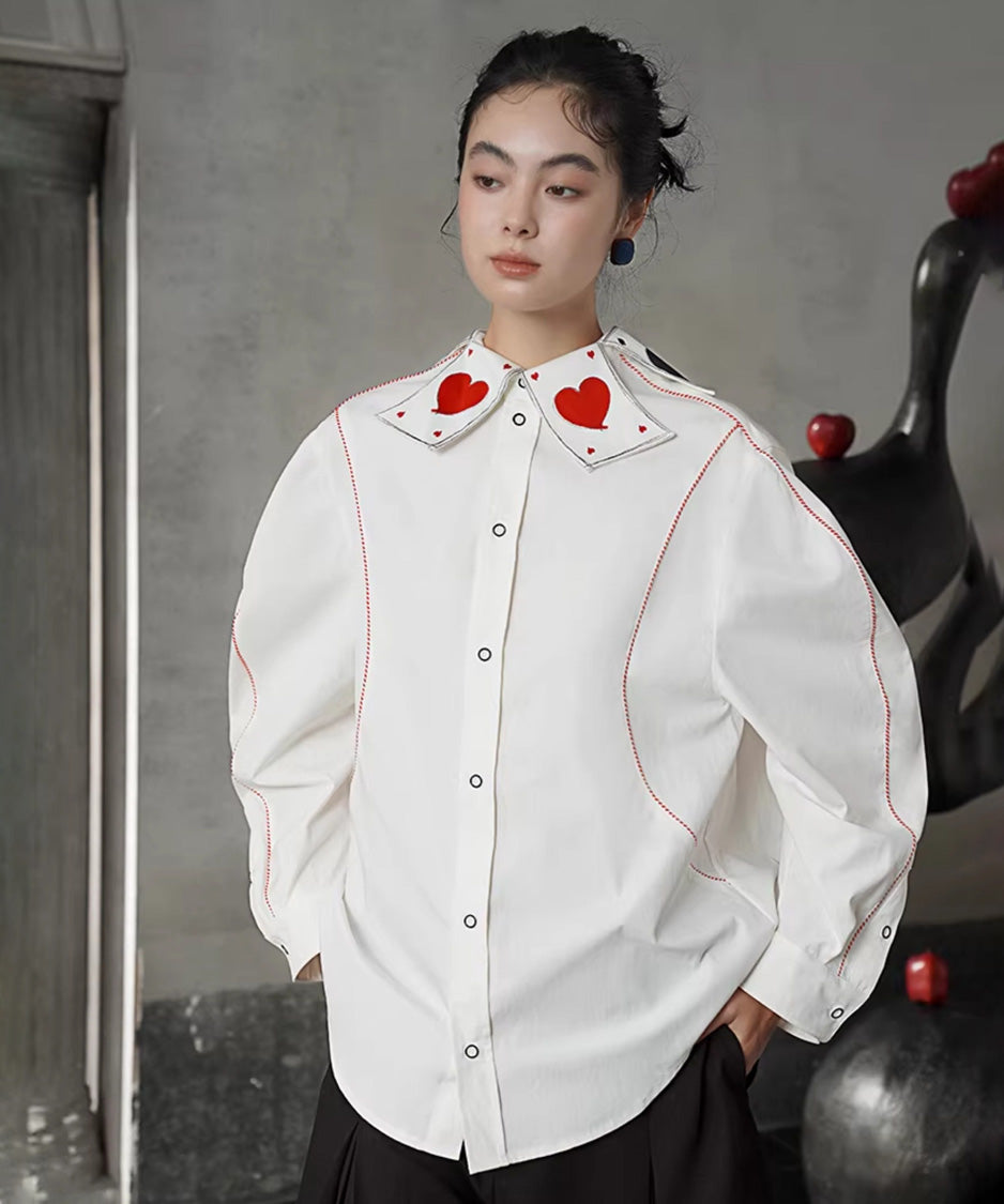 Playing Card Collar Stitch Blouse